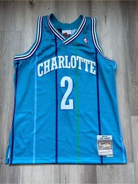 Mitchell & Ness Charlotte Teal #2 Larry Johnson Hardwood Classics Jersey